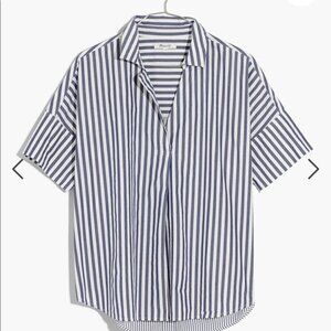 Madewell Courier Button-Back Shirt in Stripe Mix